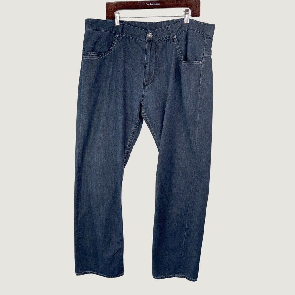 SYN Jeans Prankster 40X34‎ Dark Wash Relaxed Straight Fit Streetwear Distressed